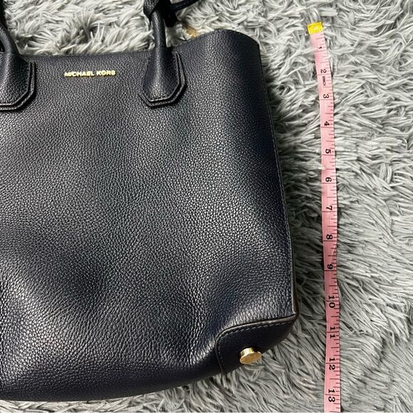 Michael Kors Navy Blue Pebbled Leather Tote - Picture 8 of 9